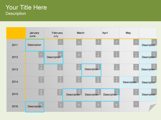 powerpoint slide calendar diagram timeline 13 blocks powerpoint calendar timeline