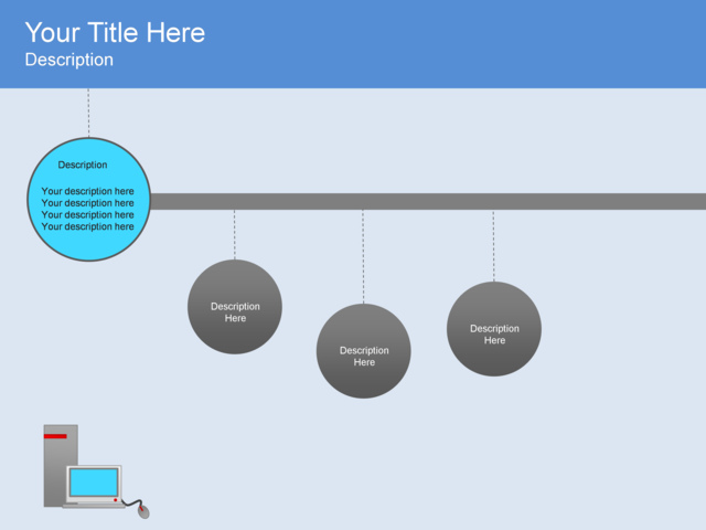 powerpoint slide timeline diagram computer circles 4 blocks